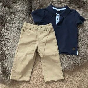 Janie and Jack Polo and Corduroy Pants Set